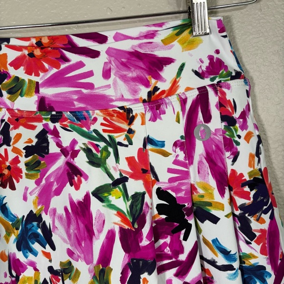 Floral Abstract Pleated Mini Skirt Size 2 Athletic Pickleball Tennis Sporty Chic - Picture 2 of 8